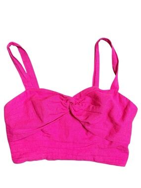 june & hudson Hot Pink Ribbed Knit Top